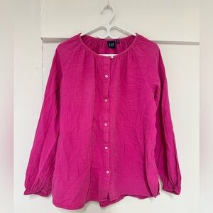 Gap Pink Buttoned Relaxed Blouse